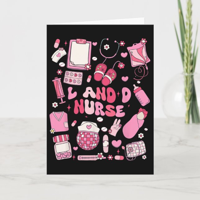 Landd Sjuksköterska Valentine Hearts Labor Förloss Kort (Framsida)