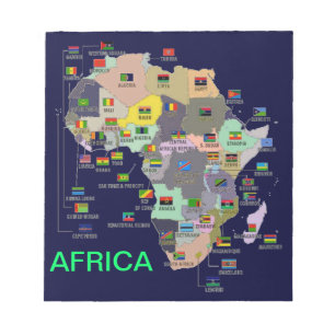 LÄNDER AV AFRIKAN ANTECKNINGSBLOCK