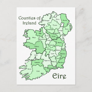 Länder i Irland Karta Vykort