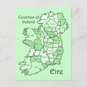 Länder i Irland Karta Vykort