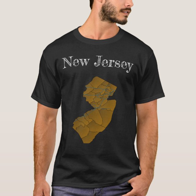 Länder och mellanstater i new jersey t shirt (Framsida)