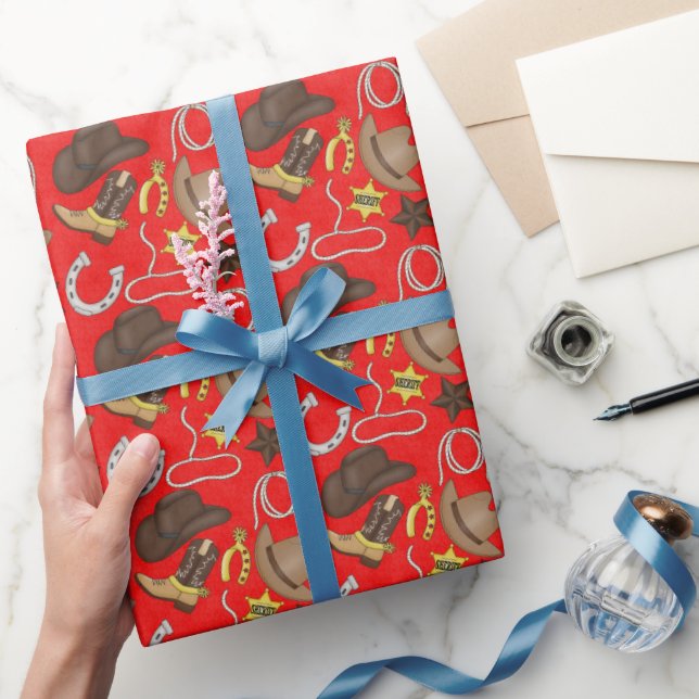 Länder Western mönster inslagningspapper (Gifting)