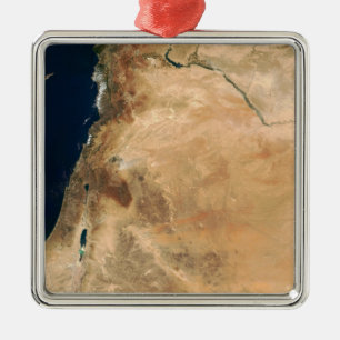 Länderna av Israel längs den östliga kusten Julgransprydnad Metall