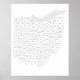 Länderna Ohio och karta Poster