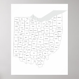 Länderna Ohio och karta Poster