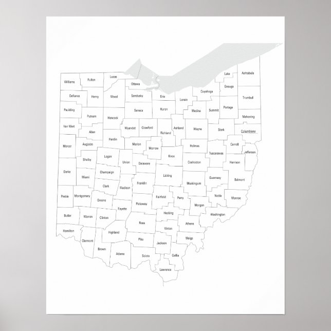 Länderna Ohio och karta Poster (Framsidan)