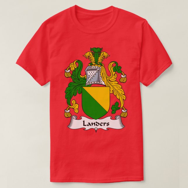 Landers Jackar Arm Family Crest T Shirt (Design framsida)