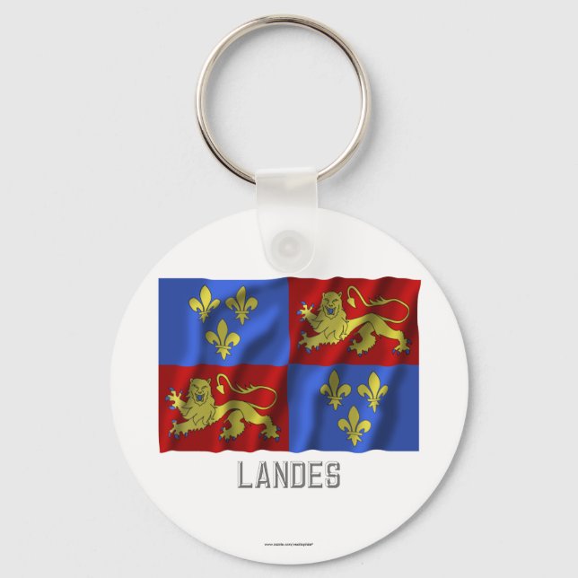 Landes som viftar flagga med namn nyckelring (Framsida)