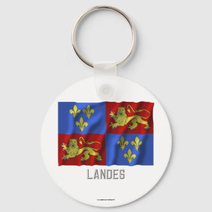 Landes som vinkar flagga med namn nyckelring