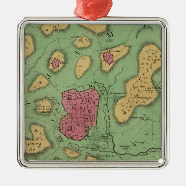 Landet av Moriah eller Jerusalem Julgransprydnad Metall (Framsidan)