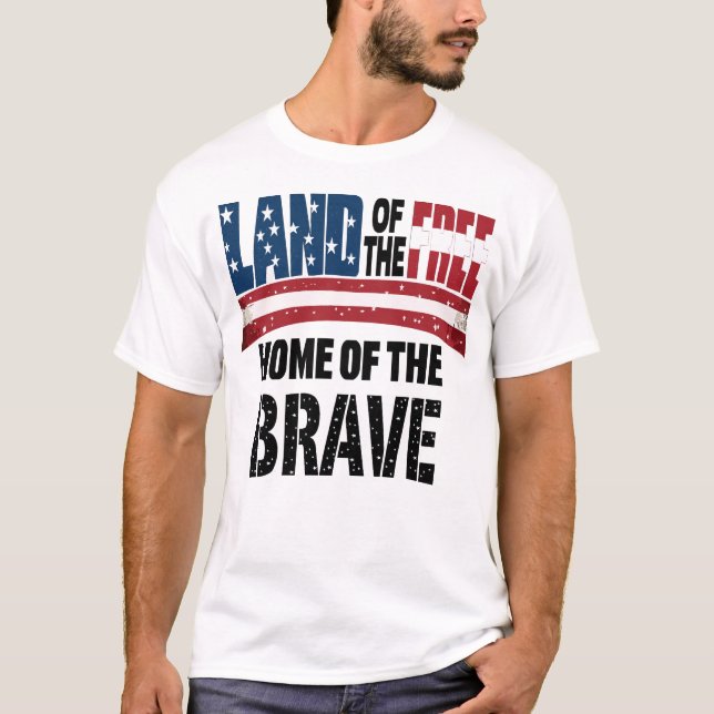 Landet fritt Hem för de modiga T Shirt (Framsida)