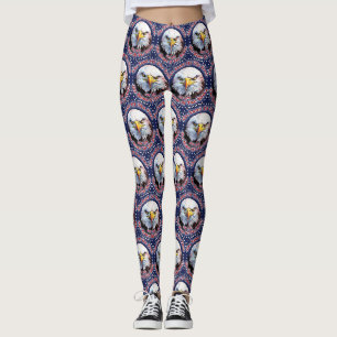 Landet Fritt Hemma Brun Örn Blå Leggings
