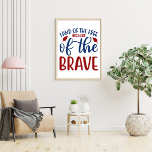 Landet fritt på grund av de modiga röda blå poster