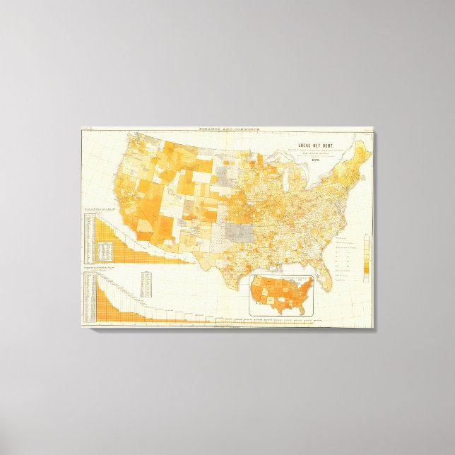 landets skuld per capita canvastryck (Framsida)