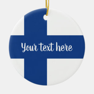Landflagga av det Finland julgranfotoet Julgransprydnad Keramik