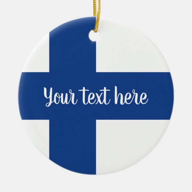 Landflagga av det Finland julgranfotoet Julgransprydnad Keramik (Framsidan)