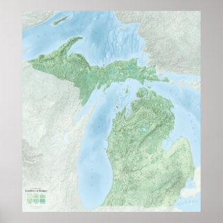 Landformer i Michigan Poster