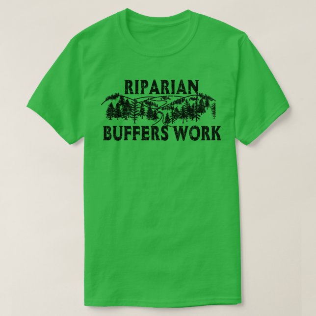 Landförvaltning i floden Buffers Work Stream River T Shirt (Design framsida)