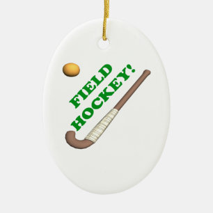 Landhockey 2 julgransprydnad keramik