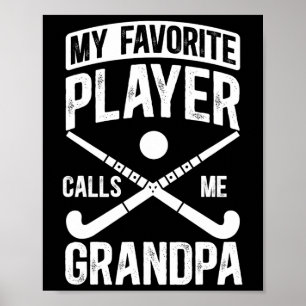 Landhockey Farfar Stolt Landhockeyspelare Gra Poster
