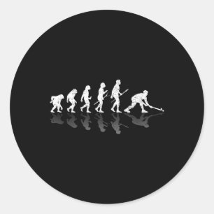 Landhockey inomhus hokkey spelare Evolution Presen Runt Klistermärke