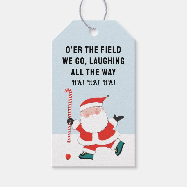 Landhockey julklapps etiketter (Framsidan)