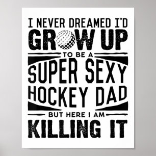 Landhockey pappa skjorta män Ishockeyspelare Fader Poster