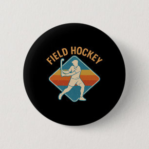 Landhockey Retro Sport Vintage Stil Knapp