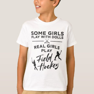 Landhockey Vissa flickor leker med dockor Riktiga T Shirt