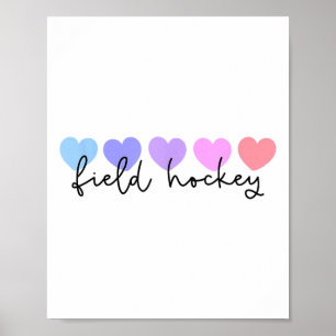 Landhockeyälskare Hjärtat Kvinnor Eller Flickor Poster