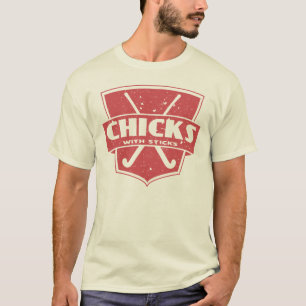 Landhockeychickar med pinnar tee shirt