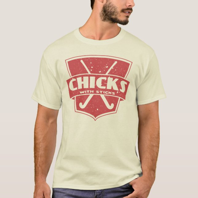 Landhockeychickar med pinnar tee shirt (Framsida)