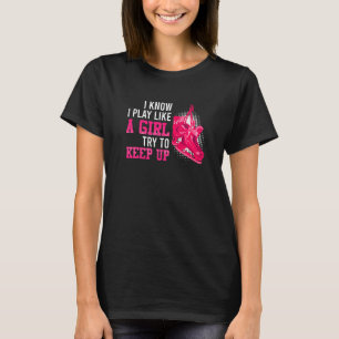 Landhockeyflicka försöker hålla jämna steg med hoc t shirt