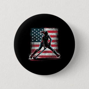 Landhockeyflicka Usa Amerikas Förenta Stater Fla Knapp