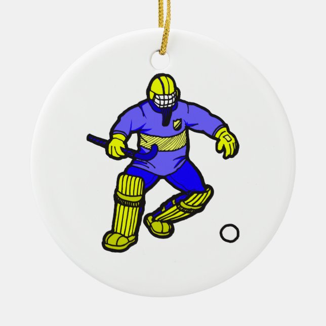 Landhockeygoalie Julgransprydnad Keramik (Framsidan)