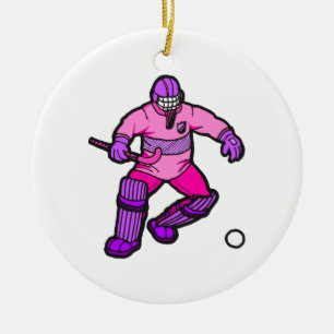 Landhockeygoalie Julgransprydnad Keramik