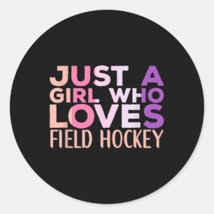 Landhockeykläder Sport Landhockeyspelare För Runt Klistermärke