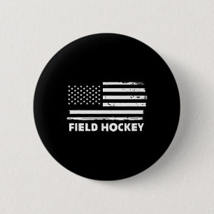 Landhockeyliv Usa Flagga Patriotisk Sportdesign Knapp