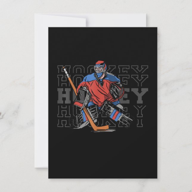 Landhockeymålvakt med slogan - ishockey inbjudningar (Framsida)