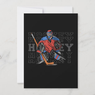 Landhockeymålvakt med slogan - ishockey inbjudningar