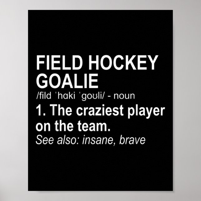 Landhockeymålvaktsdefinition Poster (Framsidan)