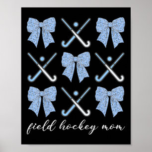 Landhockeymamma Coquette Bow Söt Hockey Älskare M Poster