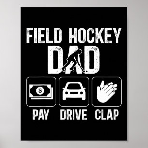 Landhockeypappa Betala Drive Klappa Landhockeyspel Poster