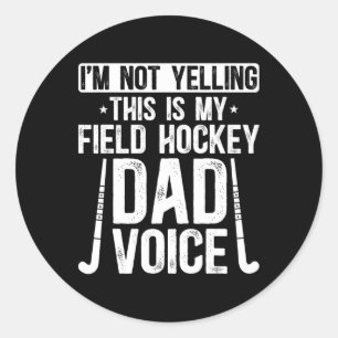 Landhockeypappa Röst Pappa till en landhockeyspela Runt Klistermärke