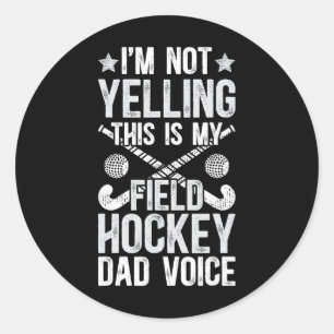 Landhockeypappa Röst Pappa till en landhockeyspela Runt Klistermärke