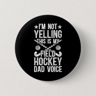 Landhockeypappas röst Pappa till en landhockeyspel Knapp