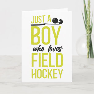 Landhockeypojke bara en pojke som älskar landhocke kort