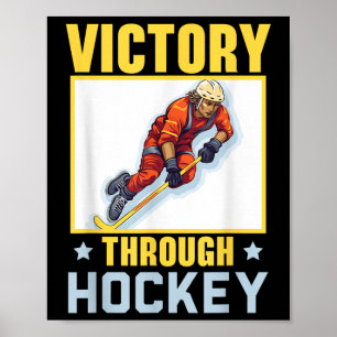 Landhockeyspelare Hockeyklubba Sportälskare Puck Poster