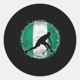 Landhockeyspelare Nigeria Nigerias flagga Nigeria Runt Klistermärke