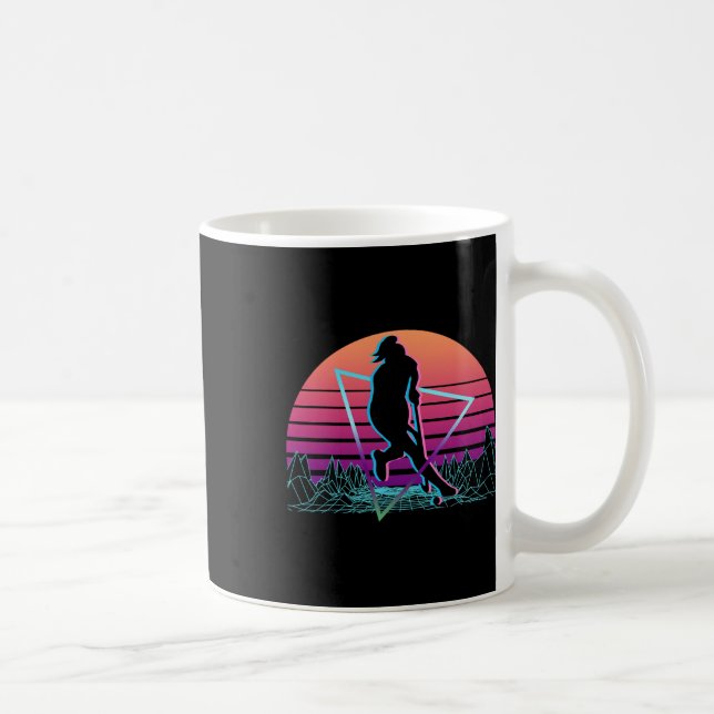 Landhockeyspelare Retro _1 Kaffemugg (Höger)